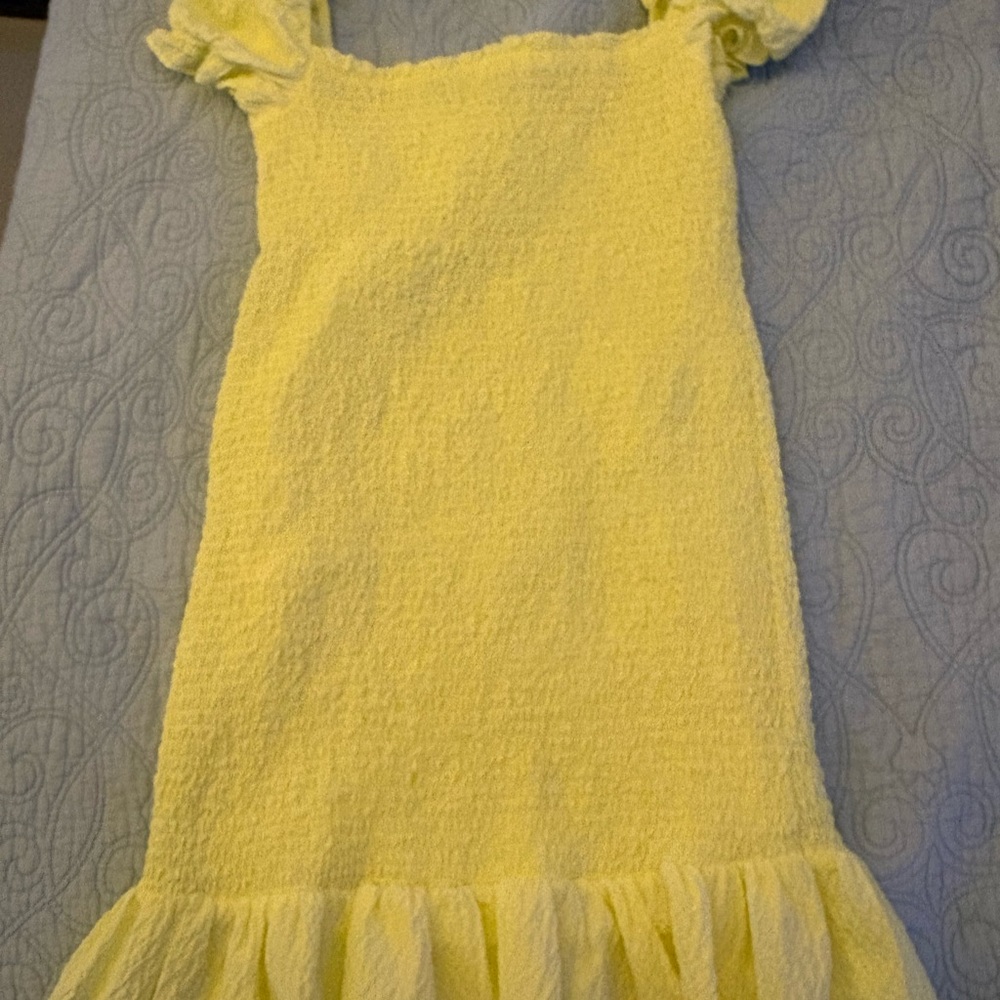 Zara Light Yellow Ruffle Dress